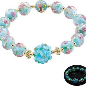 Floral Beaded Glow Firefly Bead Bracelet